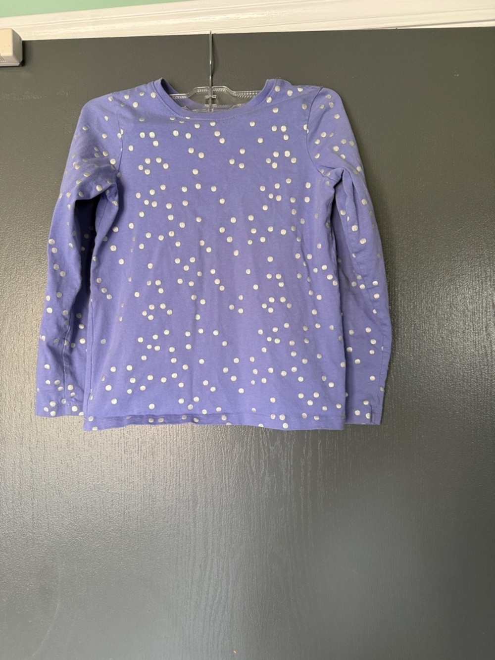 Hanna Andersson Lavender Long-Sleeve Tee with White Polka Dots
